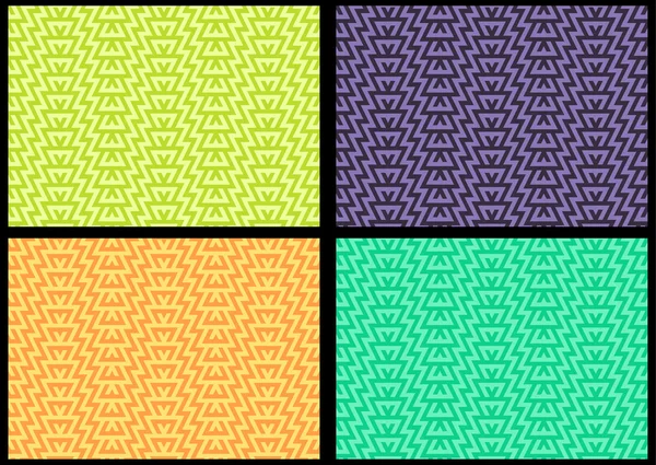 Satz von 4 abstrakten nahtlosen geometrischen Mustern — Stockvektor