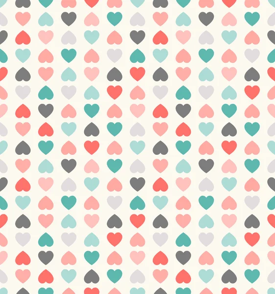 Beautiful seamless vector pattern with hearts — Stock Vector