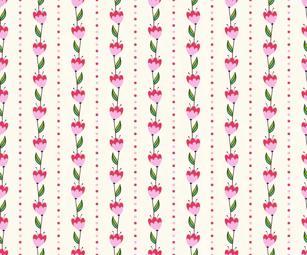 Seamless floral pattern with pink flowers. — Stock Vector