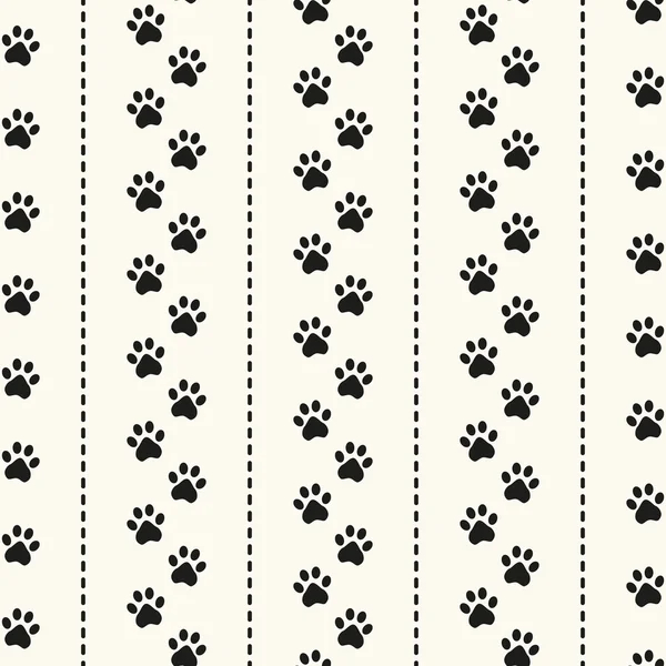 Seamless animal pattern of paw footprint — Stock Vector
