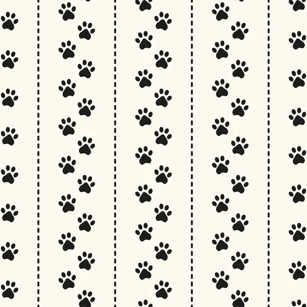 Seamless animal pattern of paw footprint — Stock Vector