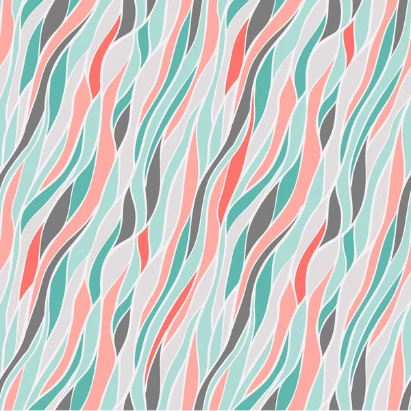 Naadloze handgetekende patroon met abstract golven. — Stockvector