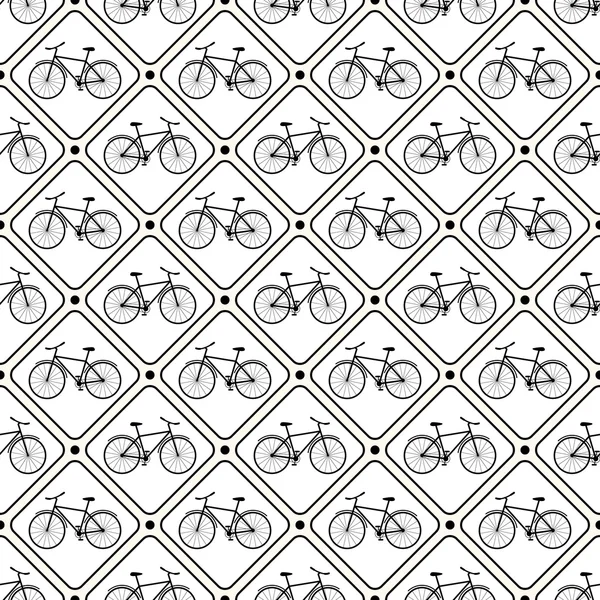 Vector seamless retro bicycle pattern. — Stock Vector