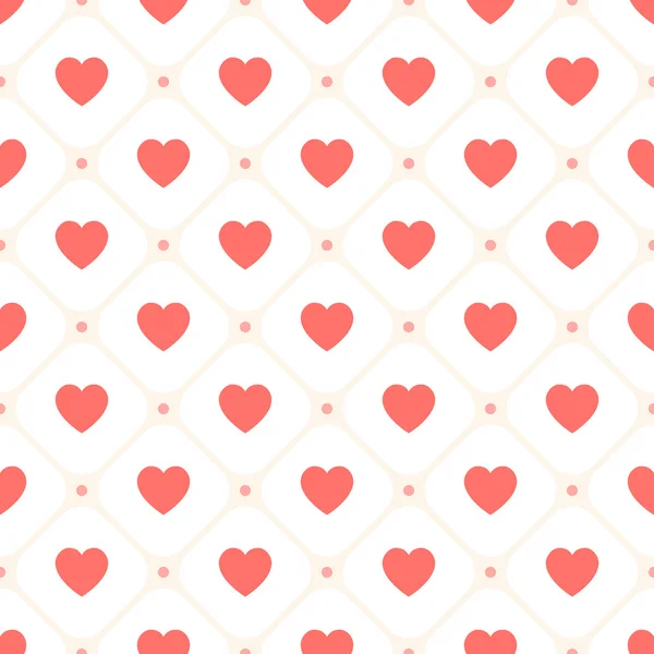 Vector seamless retro pattern with hearts — Stock Vector
