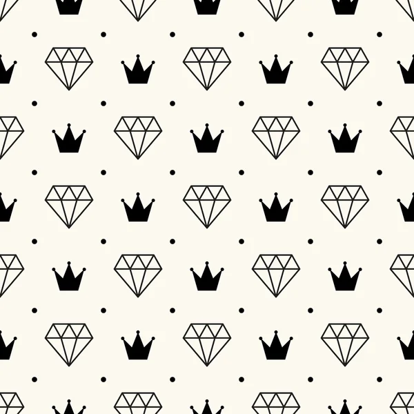 Vector seamless retro pattern, with diamonds. — Stock Vector