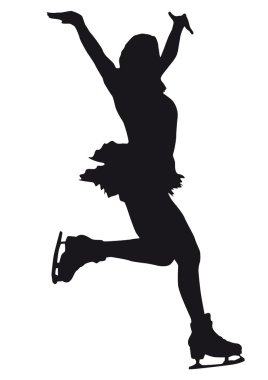 beyaz zemin üzerinde buz patenci siluet