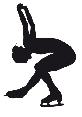 beyaz zemin üzerinde buz patenci siluet