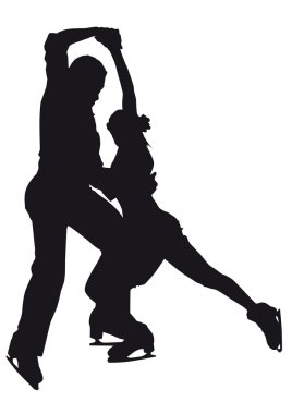 beyaz zemin üzerinde buz patenci siluet