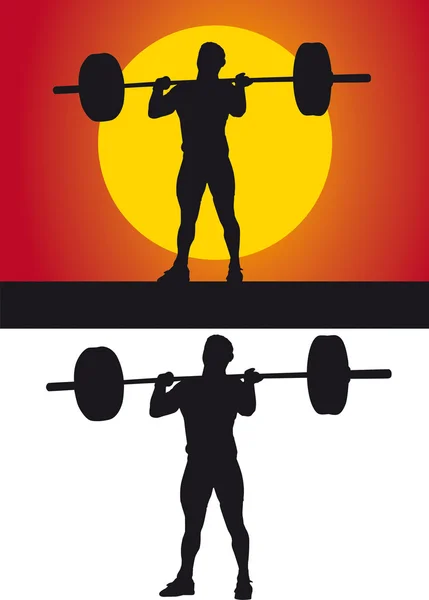 Weightlifter silhouette on a white background — Stock Photo, Image