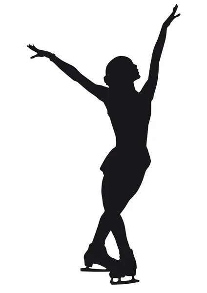 Figure skater silhouette on a white background — Stock Photo, Image