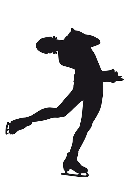 Figure skater silhouette on a white background — Stock Photo, Image