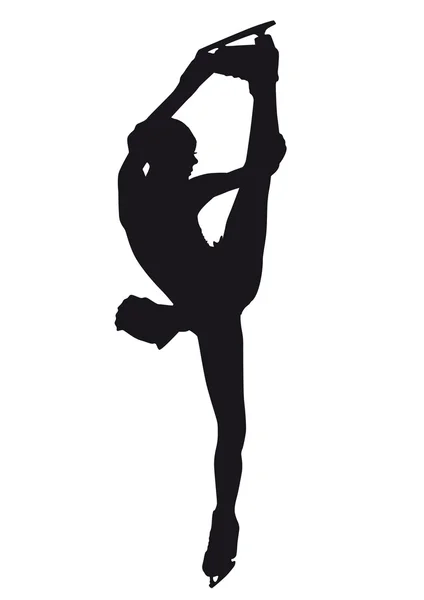 Eiskunstläuferin Silhouette auf weißem Hintergrund — Stockfoto
