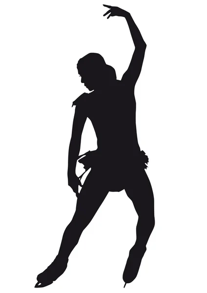 Figure skater silhouette on a white background — Stock Photo, Image