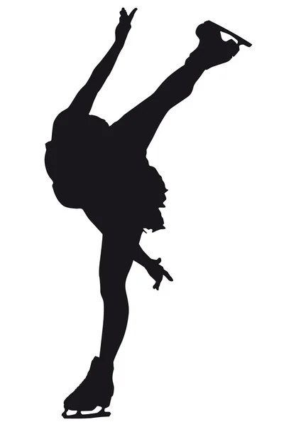 Figure skater silhouette on a white background — Stock Photo, Image