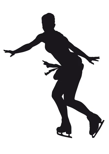 Figura silhueta patinadora em um fundo branco — Fotografia de Stock