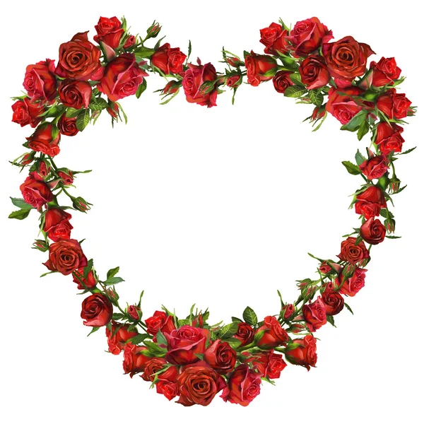 Серце з червоних троянд — стокове фото