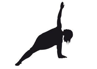 pratik yoga bir kadın - silüeti