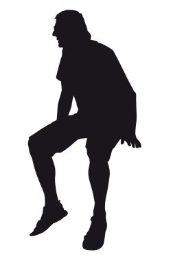 Bir adamın tatil - rekreasyon siluet