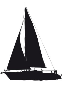 Siluet yelkenli deniz