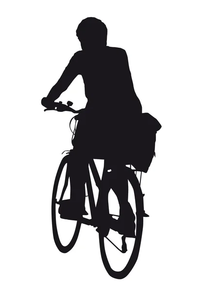 Silhouette delle persone - ciclisti in vacanza - ricreazione — Foto Stock