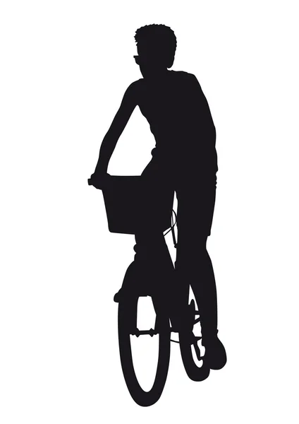 Silhouette of people - cyclists on vacation - recreation — Stock Photo, Image