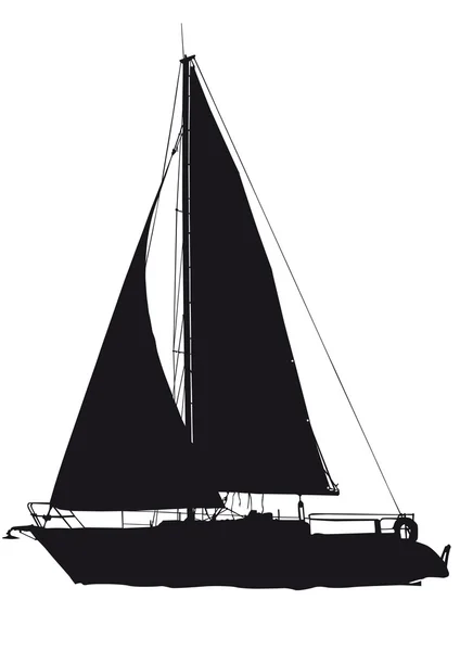 Silhouette Segelboot auf See — Stockfoto