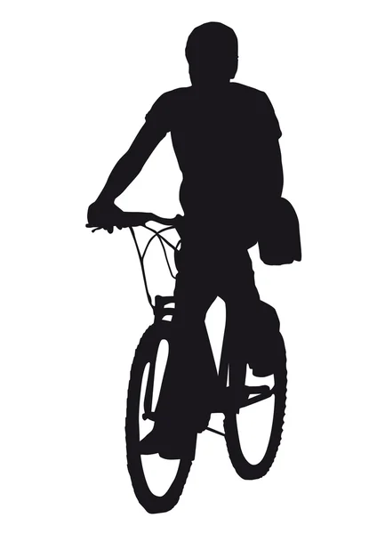 Silhouette of people - cyclists on vacation - recreation — Stock Photo, Image