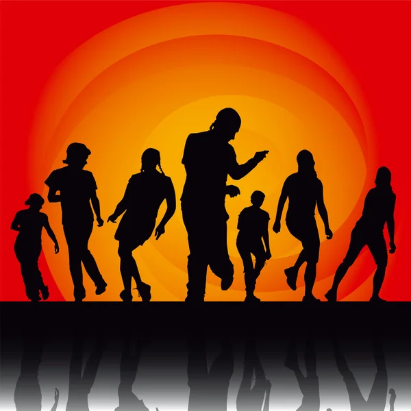 People practicing aerobic