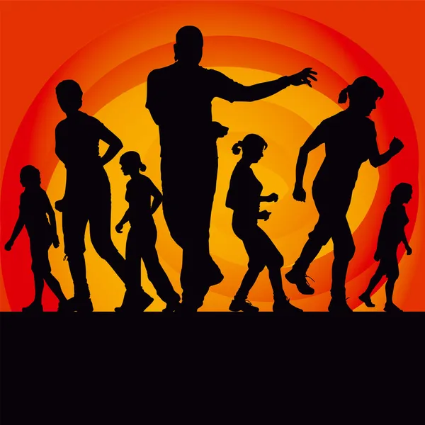 People practicing aerobic