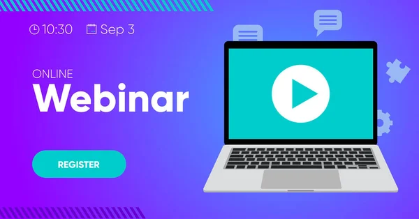 Webinar social media post template, webinar social media post template. Background and illustrations for social media banner design vector. 