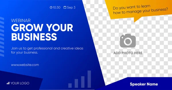 İş dünyası sosyal medya paylaşım şablonu ve resimler için bir yer. Sosyal medya için arkaplan ve illüstrasyon, vektör içinde pankart tasarımı. 