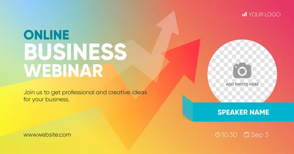 Business webinar social media post template with illustration. Background and illustration for social media, banner design in vector. 