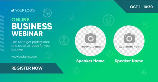 İş dünyası sosyal medya şablonu ve fotoğraf için bir yer. Sosyal medya için arkaplan ve illüstrasyon, vektör içinde pankart tasarımı. 