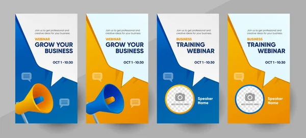 İş dünyası sosyal medya hikaye şablonu. Sosyal medya afişi için arka plan ve iş anonsları vektör içinde 3d illüstrasyon. Resim için bir yeri olan düzenlenebilir düzen.