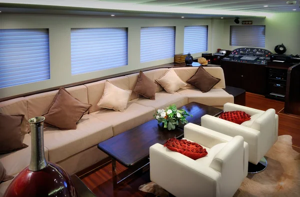 Lounge of luxury sailboat Royalty Free Stock Images