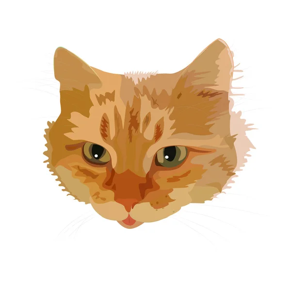 Tête Chat Sur Illustration Vectorielle Blanche — Image vectorielle