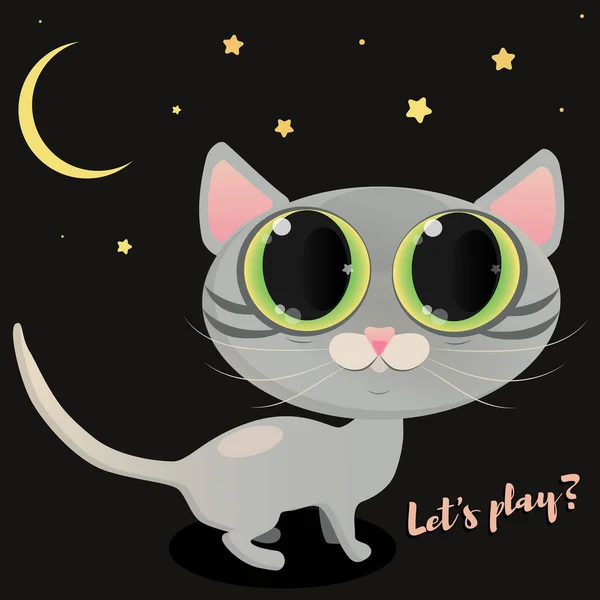 Lindo Gato Dibujos Animados Ilustración Vectores — Vector de stock