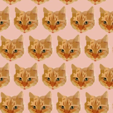 Vektör şirin kediler çiziyor. Kedilerin ikonu. Kumaş üzerine baskı yapmak için.