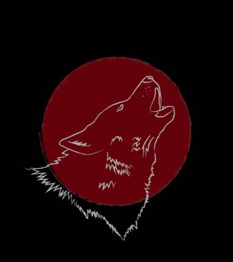 Kürklü kurt simgesi vektör illüstrasyonu  