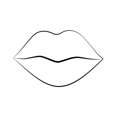 Lips contour. vector image of lips contour.