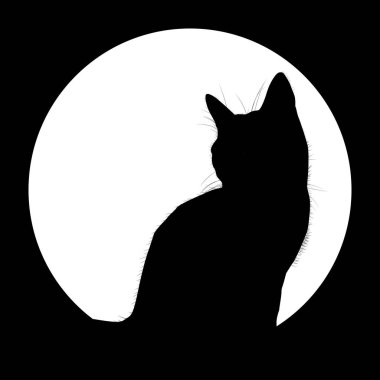 Bir kedinin vektör silueti. Evcil hayvan ikonu. Kedi..