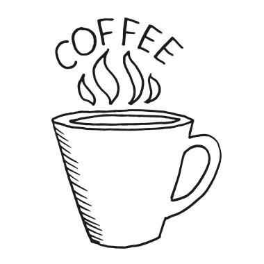 Sıcak bir içecekle bir fincan çiziyorum..