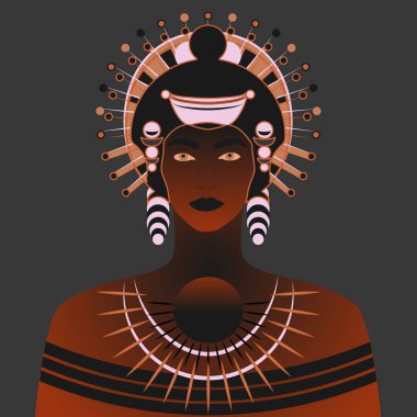 Başlıklı güzel bir kadın. Vektör kraliçe.