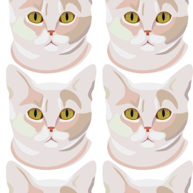 Vektör desenli kediler. Şirin kediler. Kumaş duvar kağıdına baskı yapmak için.