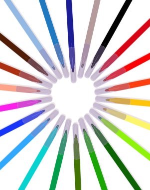 Renkli işaretler kümesi. Çizim için. Metni seç.