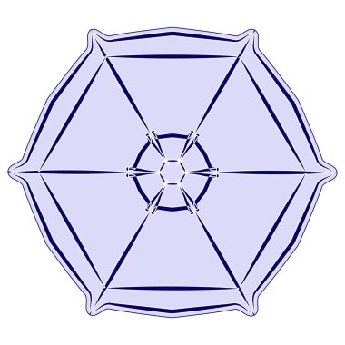 Blue snowflake with an intricate pattern. Snowflake is a symbol of winter and winter weather