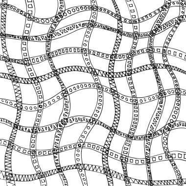 Waves of stripes with a pattern. Background of stripes that are divided into fragments.