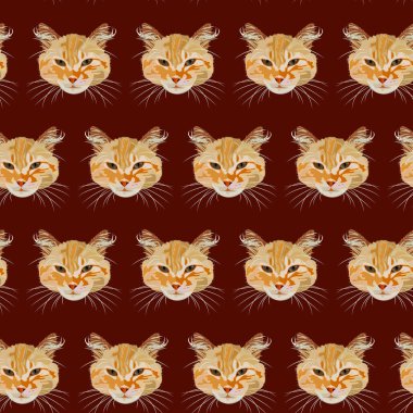 Vektör desenli kediler. Şirin kediler. Kumaş duvar kağıdına baskı yapmak için.