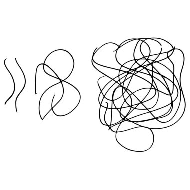 Hatların dolanması. Vektör kafası çizimi.