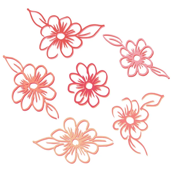 Fleurs Vectorielles Motif Simple Pour Impression Sur Tissu — Image vectorielle